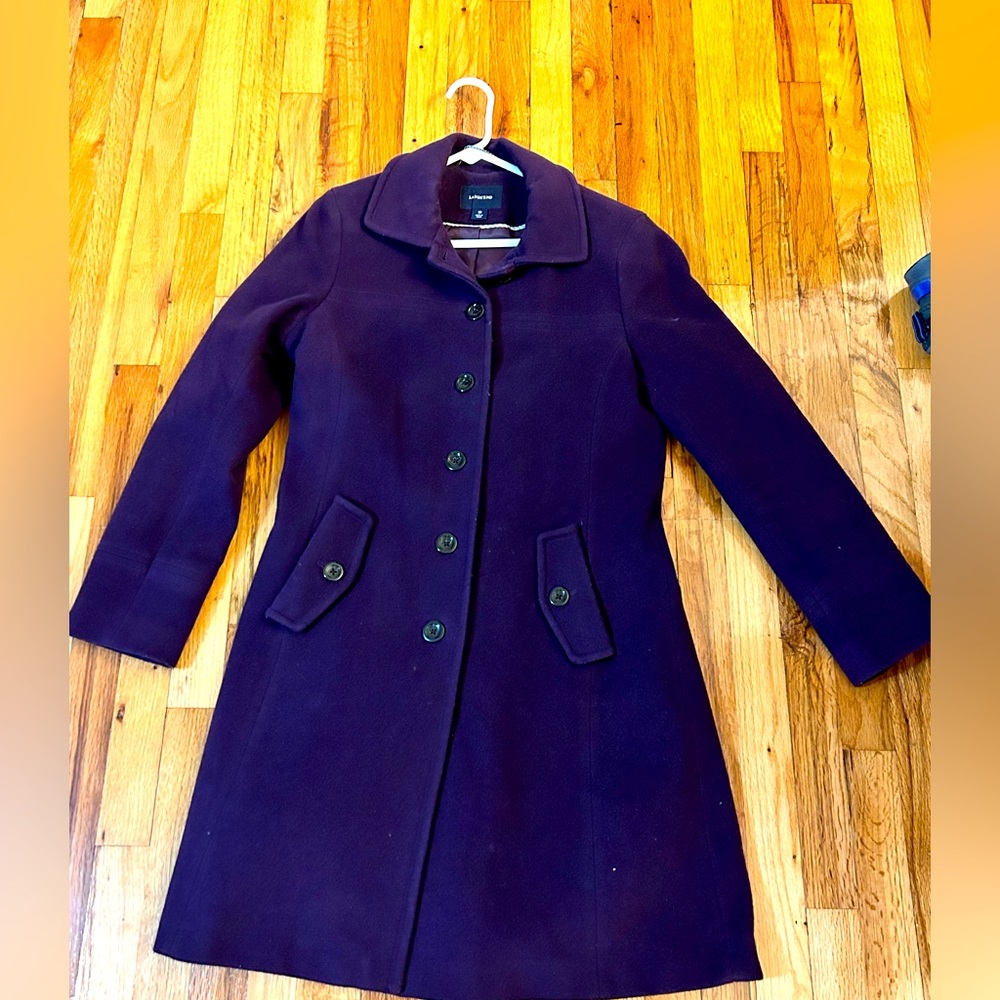 Plum lands end pea coat